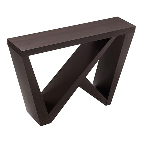 HOMES: Inside + Out Naomi Modern Decorative Accent Console with W-Shaped Legs, Narrow Desk, Wood Entryway Console Table for Living Room, Hallway, Entrance, Small Spaces, Cappuccino HOMES: INSIDE + OUT
