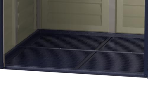 Duramax YardMate 5' x 5' Plus Plastic Garden Shed with Plastic Floor - Anthracite & Adobe - 15 Years Warranty DURAMAX