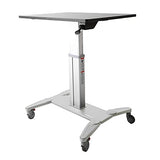 StarTech.com Mobile Standing Desk - Portable Sit Stand Ergonomic Height Adjustable Cart on Wheels - Rolling Computer/Laptop Workstation Table with Locking One-Touch Lift for Teacher/Student (STSCART) StarTech.com