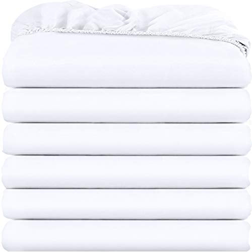 Utopia Bedding Twin Fitted Sheets - Bulk Pack of 6 Bottom Sheets - Soft Brushed Microfiber - Deep Pockets - Shrinkage & Fade Resistant - Easy Care (White) Utopia Bedding