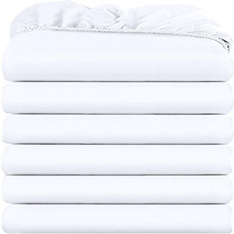 Utopia Bedding Twin Fitted Sheets - Bulk Pack of 6 Bottom Sheets - Soft Brushed Microfiber - Deep Pockets - Shrinkage & Fade Resistant - Easy Care (White) Utopia Bedding