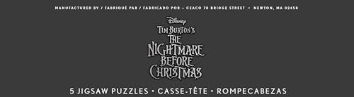 Ceaco - 5 in 1 Multipack - Disney - Tim Burton's The Nightmare Before Christmas - (2) 300 Piece, (2) 500 Piece, (1) 750 Piece Jigsaw Puzzles Ceaco