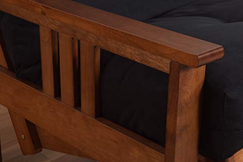 Kodiak Furniture Monterey Futon Set with Storage Drawers, with Barbados Base and Linen Charcoal Mattress Kodiak Furniture