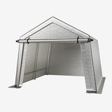 LINKHOO 10x10 FT Portable Garage Carport, Heavy-Duty Storage Shed with 220G Waterproof PE Tarp, Roll-Up Zipper Door & Vent, for Motorcycle, Bike, UTV, Tools, Outdoor Equipment, Gray LINKHOO