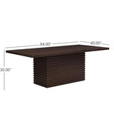 Christopher Knight Home Coad 84 inch Wooden Dining Table, Modern Rectangular Kitchen Dinner Table for 6-8 People, Wave Base Wooden Dining Furniture for Kitchen Office Conference Room, Espresso Brown Christopher Knight Home