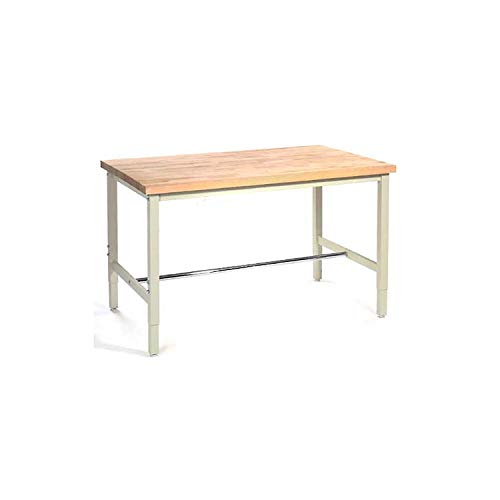 Global Industrial 72" W x 36" D Adjustable Height Workbench, 1-3/4" Thick Maple Top Safety Edge, Tan - WoodArtSupply