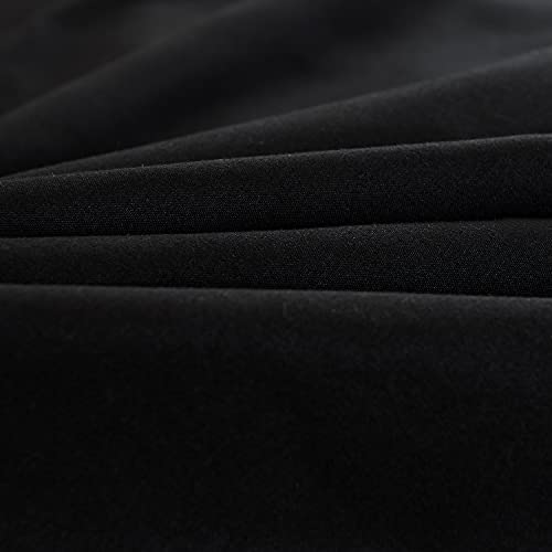 Mengersi Black Four Corner Post Bed Canopy Bed Curtains Sheer Canopy for Adults Girls Bedroom Decoration Lightproof Windproof (Queen, Black)