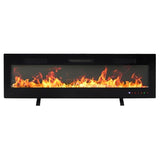 DUMOS 60" Freestanding Electric Fireplace, 1500W/750W Wall Mounted or Recessed Insert Fireplaces Heater with Remote Control,13 Adjustable Flame Color, 12H Timer, Touch Screen，Inky DUMOS