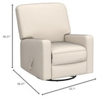 Harkawon Swivel Rocker Recliner Chair, Glider Rocker Recliner, Rocking Chair Nursery, Fabric Chair with High Back, Deep Seat, for Living Room, Bedroom, Beige