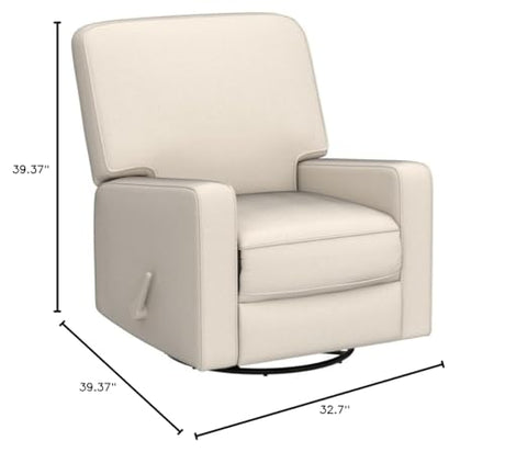 Harkawon Swivel Rocker Recliner Chair, Glider Rocker Recliner, Rocking Chair Nursery, Fabric Chair with High Back, Deep Seat, for Living Room, Bedroom, Beige Harkawon