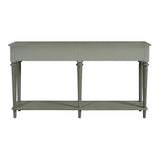 Knocbel Retro Console Table with 4 Drawers and Open Shelf, Vintage Sofa Tables with Slim Legs for Entryway Living Room 59.8" W x 11" D x 34" H Grey Wash Knocbel