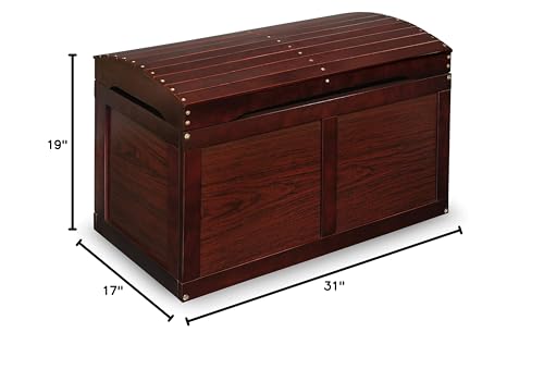 Badger Basket Kid's Hardwood Barrel Top Toy Box Storage Chest with Safety Hinge - Cherry Badger Basket