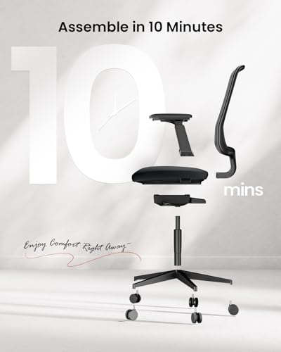ProtoArc Ergonomic Office Chair - Flexer Computer Chair, Foam Cushion Sliding Seat, Breathable Mesh from Wintex, 125° Reclining Swivel Desk Chairs for Home, Office & Study - Black ProtoArc