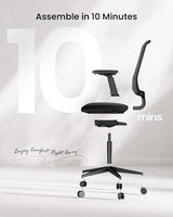 ProtoArc Ergonomic Office Chair - Flexer Computer Chair, Foam Cushion Sliding Seat, Breathable Mesh from Wintex, 125° Reclining Swivel Desk Chairs for Home, Office & Study - Black ProtoArc