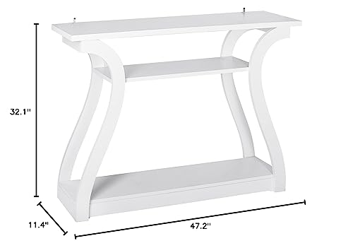ZENY Console Table, Entryway Table with 3 Tier Storage Shelves, Narrow Long Sofa Table for Entryway, Living Room, Hallway, Couch, Foyer, White ZENY