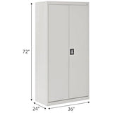 Sandusky Lee EA4R362472-05 Welded Steel Elite Storage Cabinet with Adjustable Shelves, 24" Length x 36" Width x 72" Height, Dove Gray Sandusky