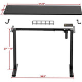 SHW Electric Height Adjustable Sit Stand Desk with Hanging Hooks and Cable Management, 48 x 24 Inches, Black Frame and Black Top SHW