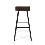 Christopher Knight Home Hazel Indoor Bar Stools, Modern, Contemporary, Dark Brown Acacia Wood with Iron Legs (Set of 2) Christopher Knight Home