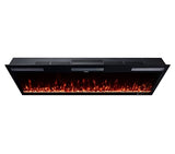 Modern Ember Vibrance 60 Inch Smart Linear Electric Fireplace Insert - Recessed or Wall-Mount, LED Multi-Flame Colors, Alexa/WiFi Enabled - Remote Included - Crystals Modern Ember