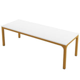 Tribesigns 78.74-Inch Conference Table Set,13FT Conference Room Table, Large Rectangle Meeting Seminar Tables Set,Long Business Tables (Chair not Included) (2, White+Gold, 2 Pack) Tribesigns