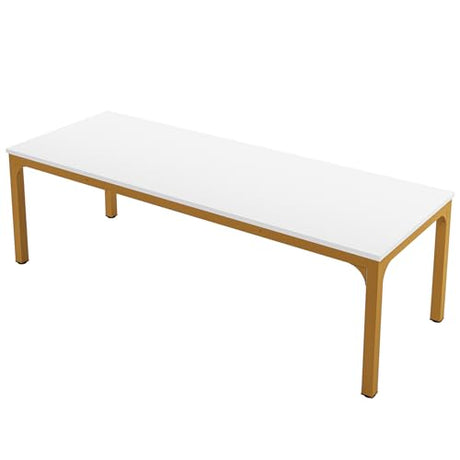 Tribesigns 78.74-Inch Conference Table Set,13FT Conference Room Table, Large Rectangle Meeting Seminar Tables Set,Long Business Tables (Chair not Included) (2, White+Gold, 2 Pack) Tribesigns