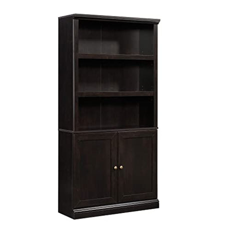 Sauder Miscellaneous Storage Bookcase/ Book Shelf With Doors, Estate Black finish Sauder