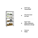 Wire Shelving Unit Commercial Metal Shelf Adjustable Layer Rack Strong Steel for Restaurant Garage Pantry Kitchen Garage (36×14×72, Black) BestOffice