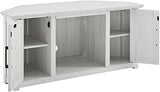 Crosley Furniture Camden Corner Fireplace TV Stand for 50+ inch TVs, Entertainment Center with Storage Shelves, Whitewash Crosley Furniture