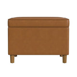 HomePop - Dinah 24" Storage Ottoman- Carmel Faux Leather HomePop