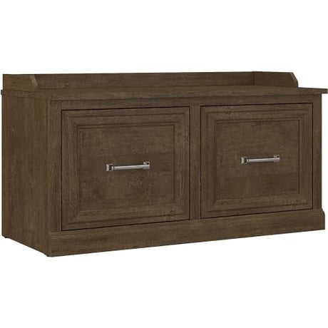 kathy ireland Home by Bush Furniture Woodland Shoe Storage Bench with Doors, 40", Ash Brown (WDS140ABR-03) Bush Business Furniture