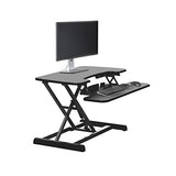 Vari VariDesk Essential Vertical Lift 30 Inch Standing Desk Converter - Compact Home Office Workstation for Laptop or Monitor + Keyboard Tray - Delivers Fully Assembled (Black) Vari
