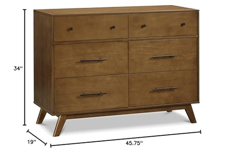 Davinci Otto 6-Drawer Baby Dresser for Bedroom - GREENGUARD Gold Certified - Multi-Purpose Storage Double Chest of Drawers for Boys and Girls -Dresser for Kids Bedroom, Living Room, Nursery -Walnut DaVinci