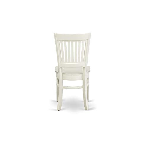 East West Furniture Capri 7 Piece Set Consist of a Rectangle Dining Room Table and 6 Wood Seat Chairs, 36x60 Inch, Linen White East West Furniture