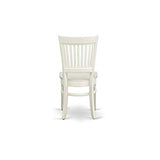 East West Furniture ANVA5-LWH-W 5 Piece Kitchen Table Set for 4 Includes a Round Dining Room Table with Pedestal and 4 Solid Wood Seat Chairs, 36x36 Inch, Linen White East West Furniture