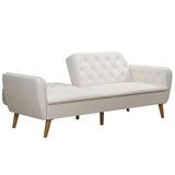 Novogratz Tallulah Memory Foam Futon Couch Bed, Futon Sofa Bed - Ivory Boucle Novogratz
