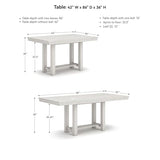 Signature Design by Ashley Robbinsdale Farmhouse Distressed Counter Height Dining Extension Table with Trestle Base, Planked Effect and 2 Removable End Leaves, White Signature Design by Ashley