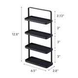 Yamazaki Home Tower 4-Tier Accessory Tray - Jewelry Holder & Storage Organizer - Steel, One Size, Black YAMAZAKI