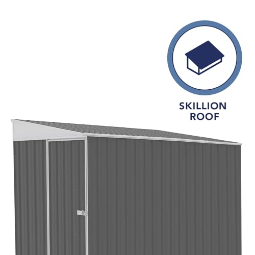 Absco Durango 5 Ft. x 10 Ft. Metal Storage Shed DIY Galvanized Steel Sheds for Tools, Bikes, Lawn & Garden Equipment, Outdoor Patio Furniture, Perfect in Backyard, Garden (Woodland Gray) ABSCO