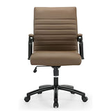 Realspace® Modern Comfort Winsley Bonded Leather Mid-Back Manager Office Chair, Brown/Black, BIFMA Compliant Realspace