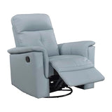 Lexicon Swivel Glider Recliner Chair, Comfy Nursery Glider, Top Grain Leather Match Recliner, Manual Reclining Chair for Living Room/Office/Apartment, Blue Lexicon