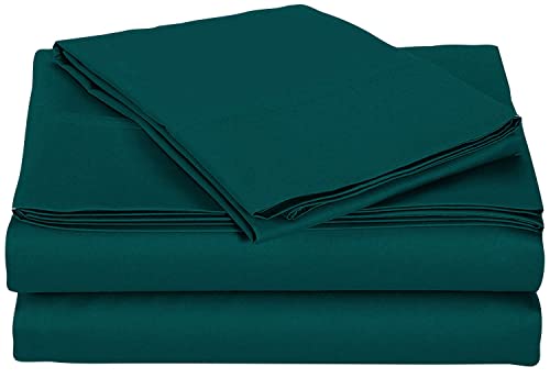 Egyptian Cotton Sheets Super Single (48" x 84") Size Sheet Set, 4 Piece Bed Sheets, Bedding Sheets & Pillowcases, Super Single Size, Fits 6-9" Deep Pocket Sheets, 400-TC Cotton Sheets, Teal Quality Linen