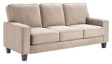 Serta Palisades Storage 1 Modern Design, Track Arms, Foam-Filled Cushions, Easy-to-Clean Fabric Upholstery, 77" Sofa, Soft Beige Serta