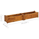 vidaXL Garden Raised Bed, Wooden Raised Flower Bed for Flowers and Plants, Solid Acacia Wood Planter, Outdoor and Indoor Use, Brown vidaXL