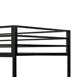 Furniture of America Dravenor Modern Metal Twin Over Twin Low Profile Bunk Bed with Reversible Ladder and Twnty-Two Slats, No Box Spring Required, for Kids, Bedroom, Dorm, Black Furniture of America