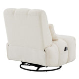 Watson & Whitely Oversized Power Recliner Chair for Adults, Swivel Rocker Recliner Chair with Lumbar Support, Ultra-Comfy Glider Recliner for Living Room Theater Seating Single Sofa, Cream