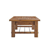 Durango 48-Inch Solid Wood Coffee Table with Storage Shelf Metal Accent – Industrial Farmhouse Living Room Table in Rustic Natural Finish by Alaterre Furniture Alaterre Furniture