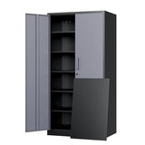 Yizosh Metal Storage Cabinet with Locking Doors and 5 Adjustable Shelves, 72" Garage Storage Cabinet Steel Lockable for Office,Home,Garage Yizosh