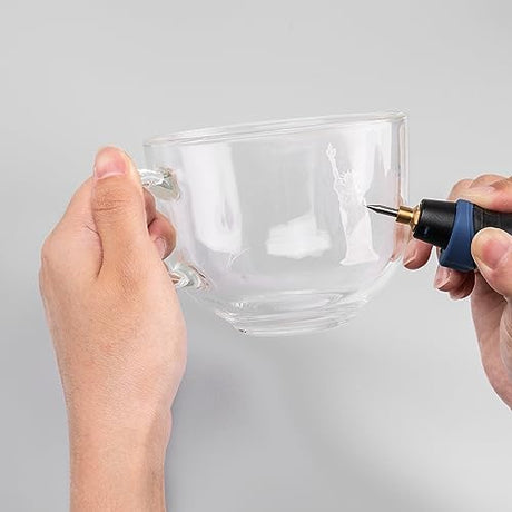 25W Engraving Pen, 6 Speed Power Engraving Tool, Handheld Engraver Pen with Tungsten Carbide Steel Bits for Wood Metal Glass Professional Etching Tool YEYETUO