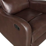 Lexicon Manual Recliner Chair, Reclining Sofa Chair, Home Theater Seating, Wall Hugger, Manual Recliner for Living Room/Office/Apartment, Easy Assembly, Brown Faux Leather Lexicon