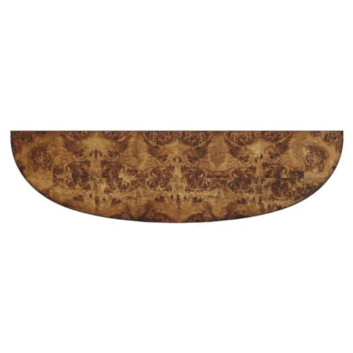 Beaumont Lane Traditional Demilune Console Table, Medium Brown Burl Wood Veneer, 54" W x 15" D x 32" H, Rubberwood Frame, Tapered Legs, Lower Shelf, Entryway or Living Room Furniture Beaumont Lane